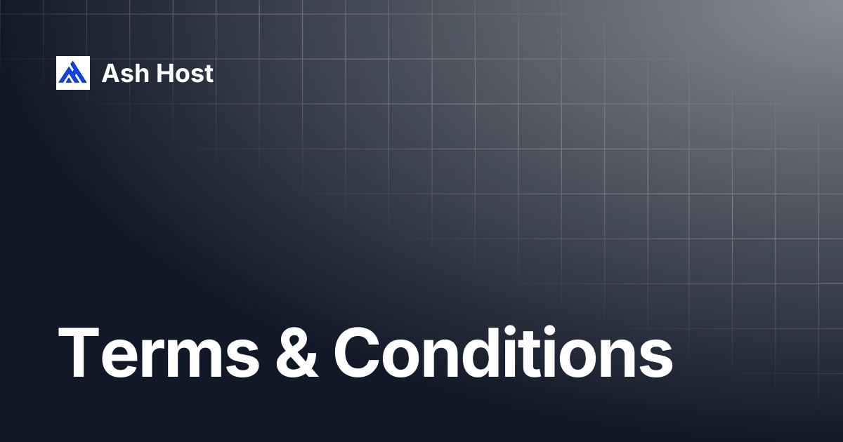 Terms & Conditions | Ash Host